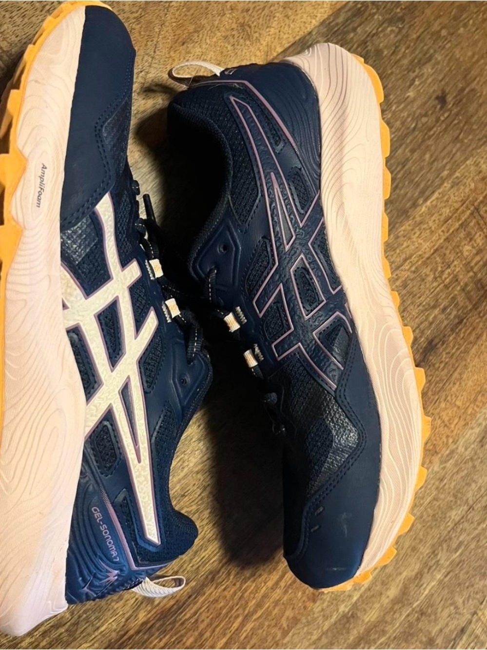 Asics Navy & Peach Trail Running Shoes
